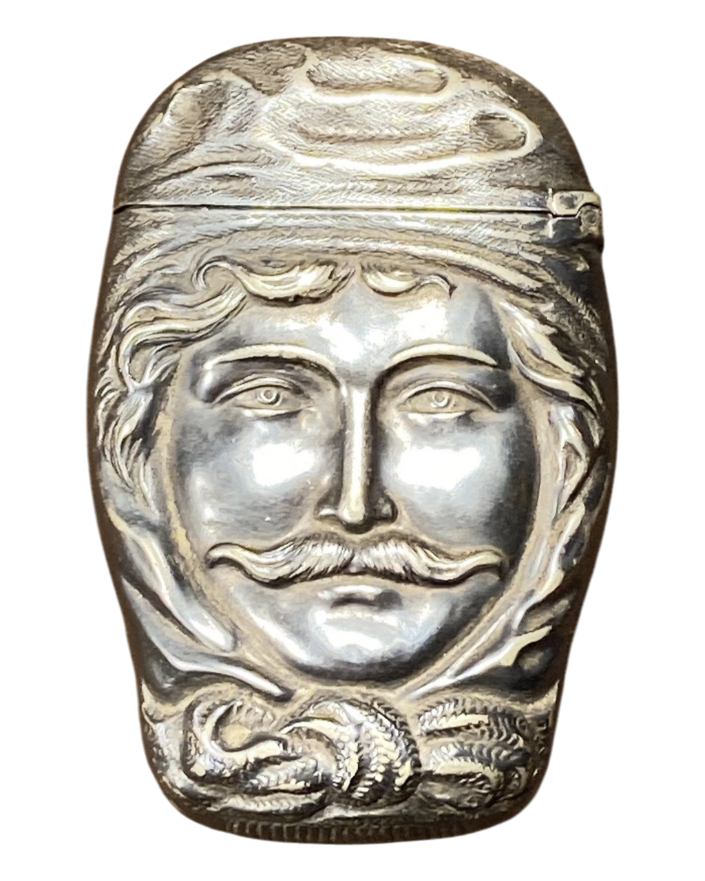 Sterling “Man with Mustache” Vesta Case | c. 1890-1910