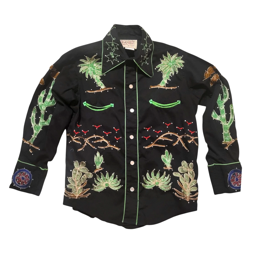 Embroidered Western Shirt | Youth Sz. M | c. 1970s