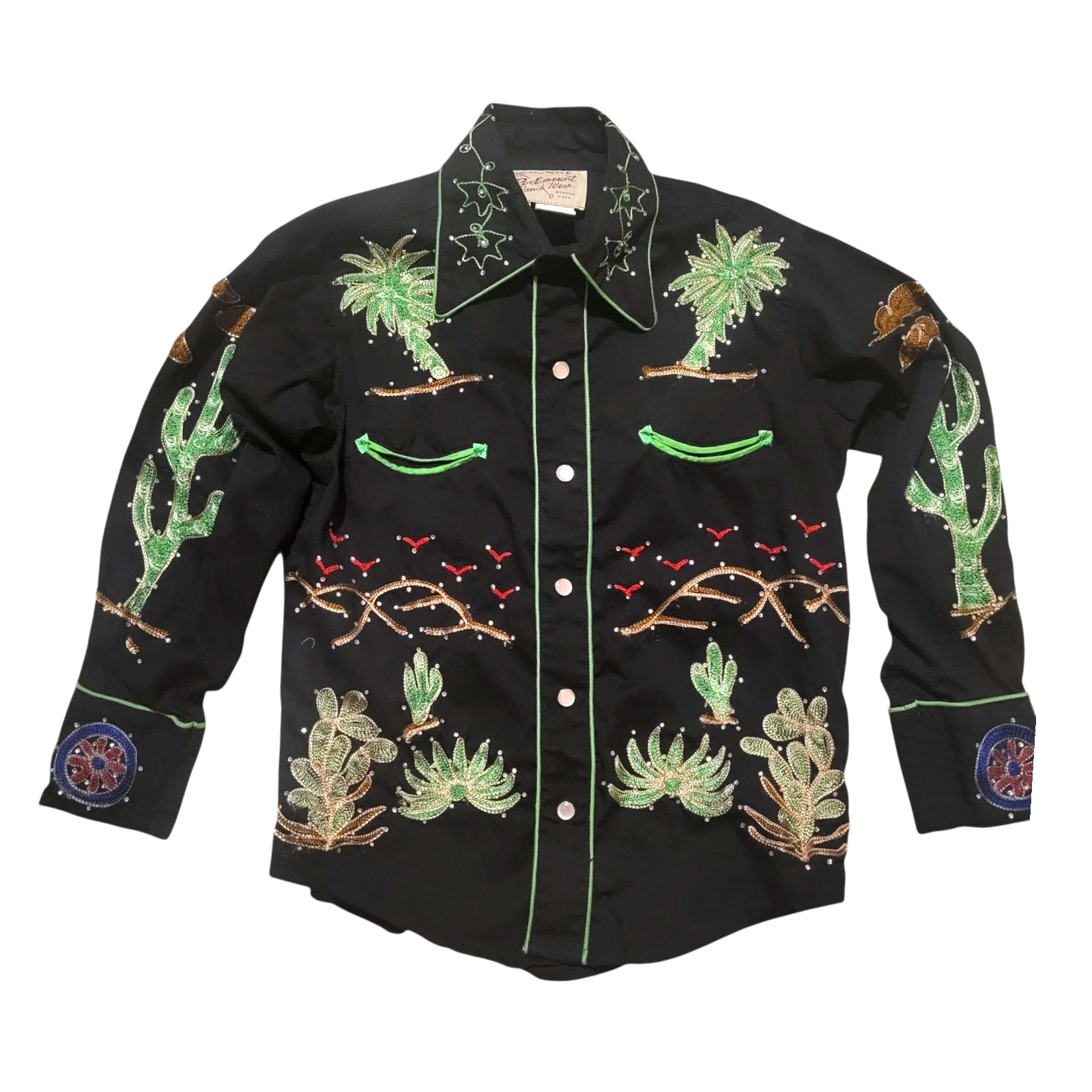 Embroidered Western Shirt | Youth Sz. M | c. 1970s