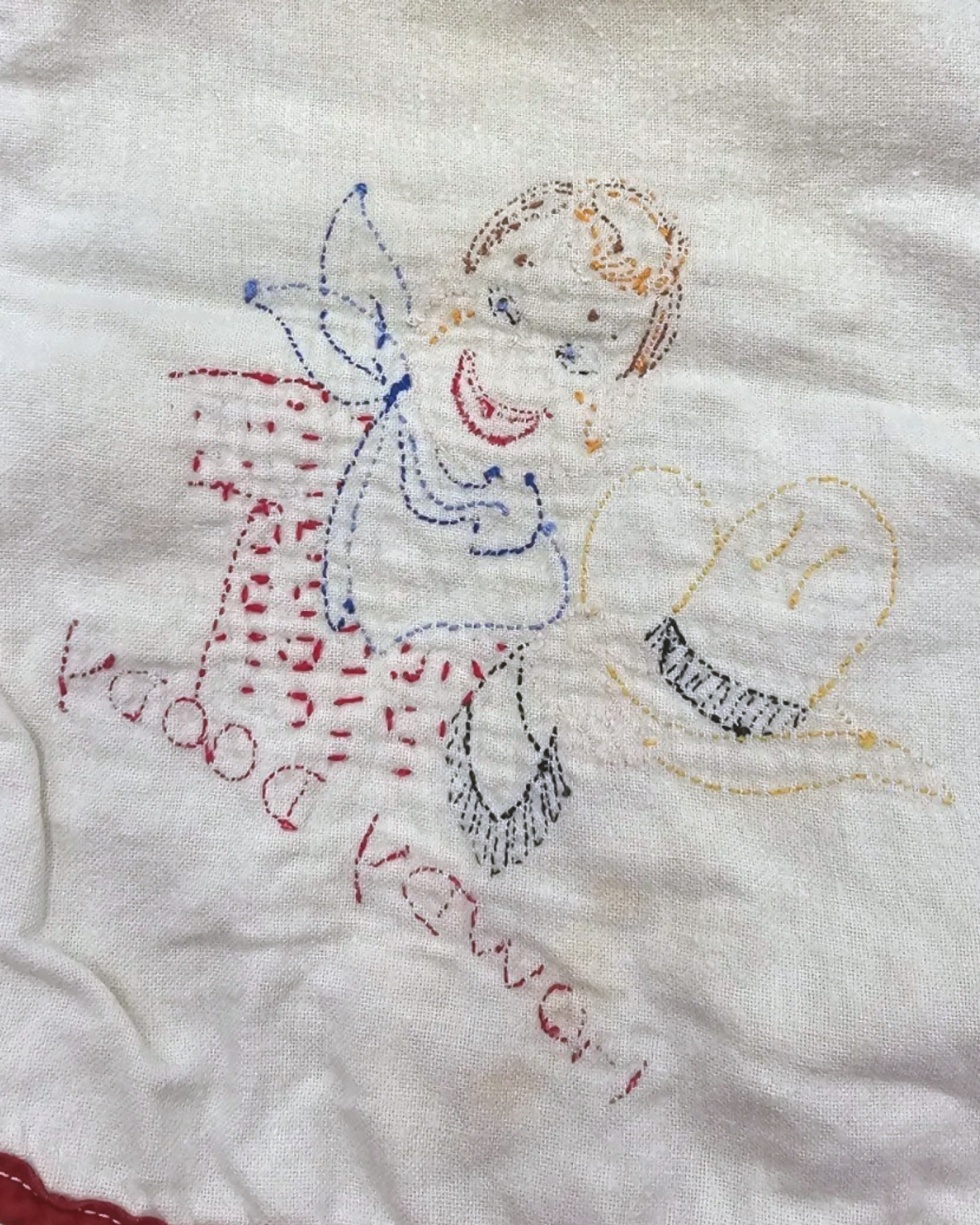 Howdy Doody Embroidered Bib | Infant Sz. OS | c. 1950s