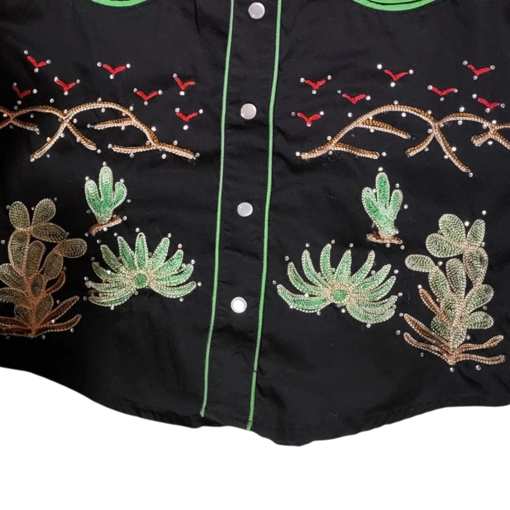 Embroidered Western Shirt | Youth Sz. M | c. 1970s