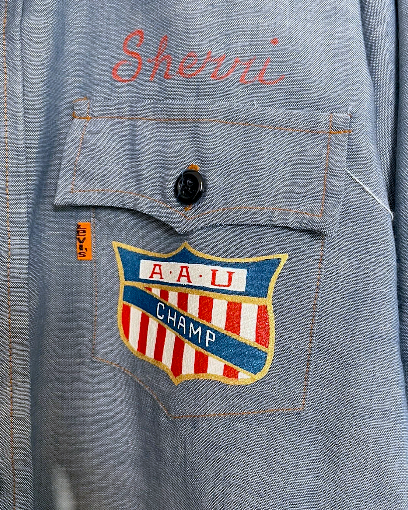 Hand-Painted Levi’s Baton Shirt | Sz. Kids 12 / Adult XS | c. 1970s