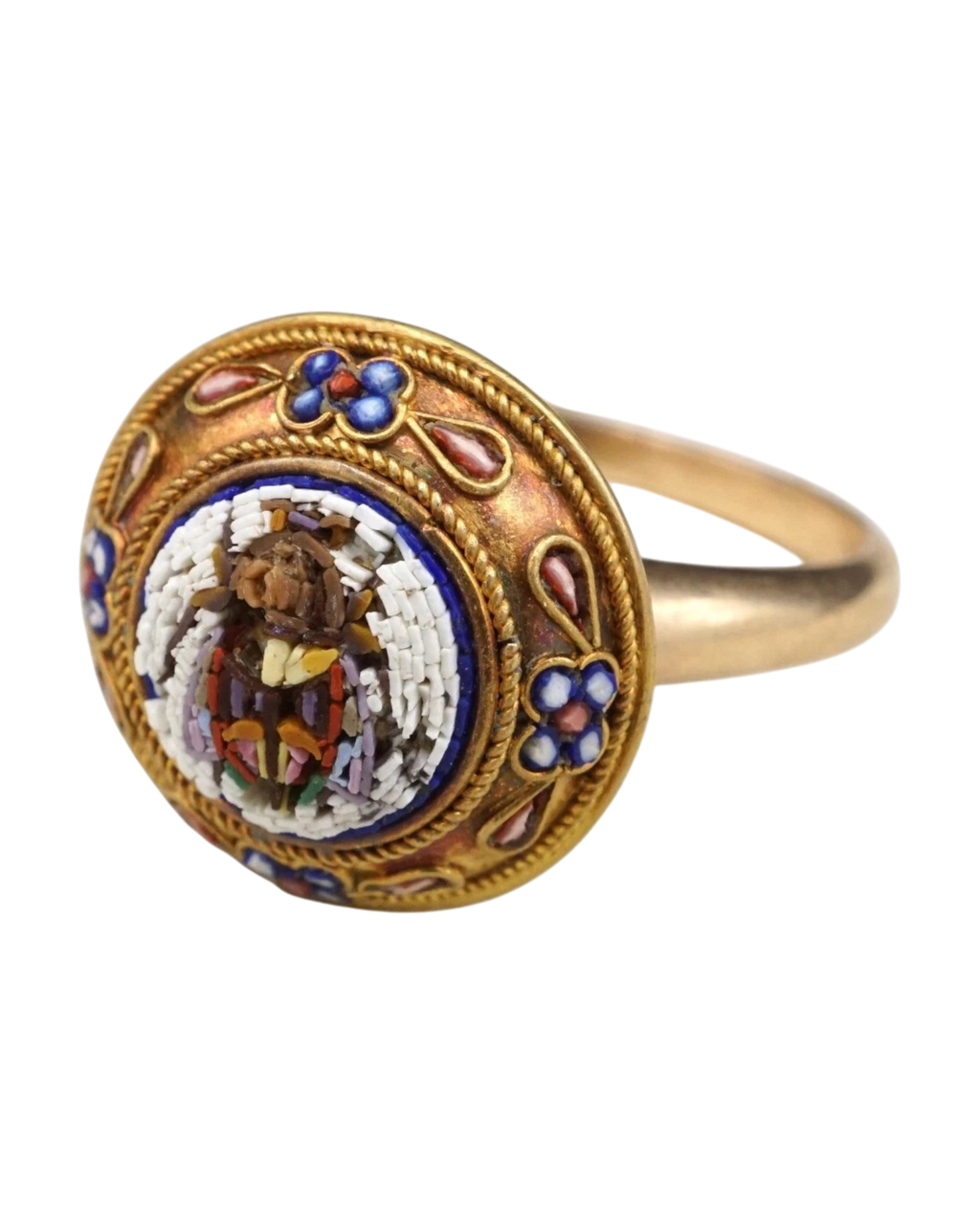 Micro-Mosaic Scarab Ring | Sz. 6.5 | 14k/18k Gold | c. 1860s-1890s