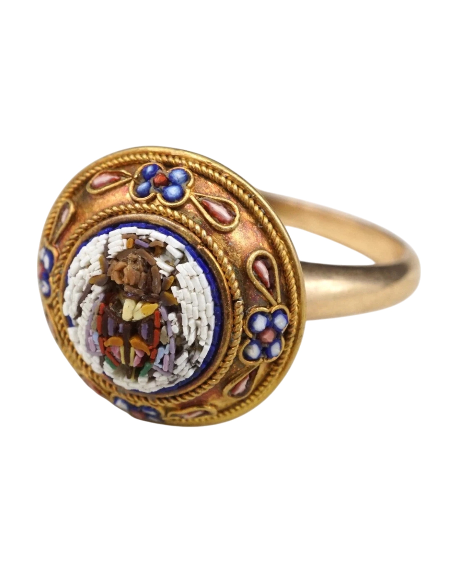 Micro-Mosaic Scarab Ring | Sz. 6.5 | 14k/18k Gold | c. 1860s-1890s
