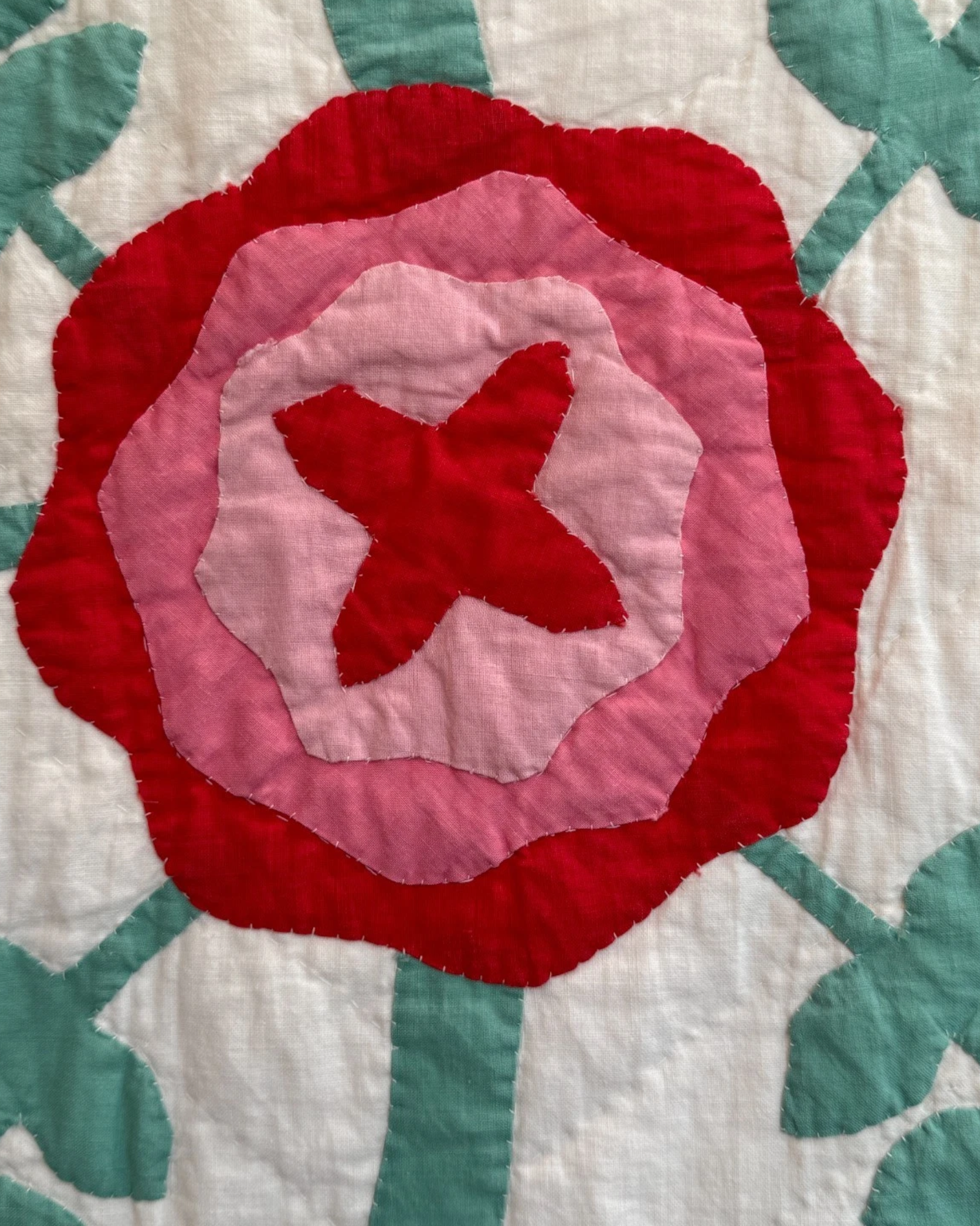 Rose of Sharon Appliqué Quilt | 77" x 93" | c. 1930s