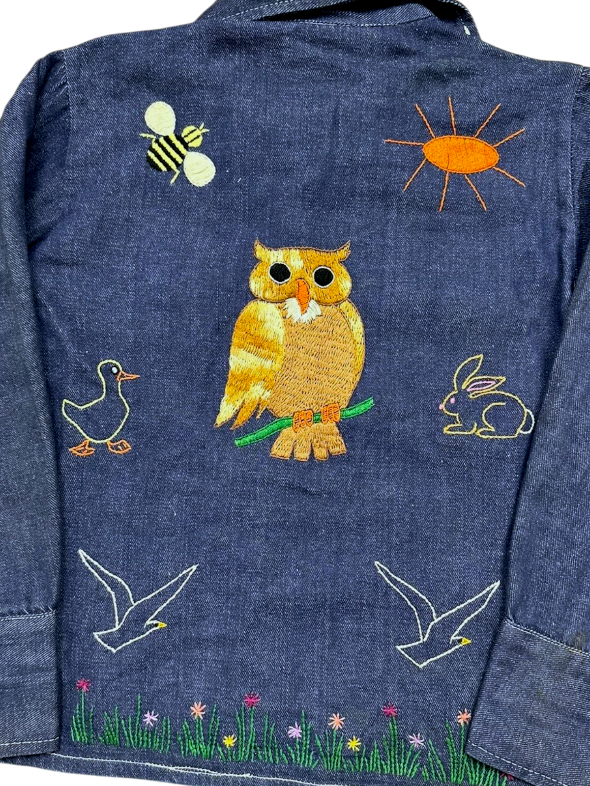 Embroidered Selvedge Denim Shirt | Youth Sz. 8 | c. 1970s