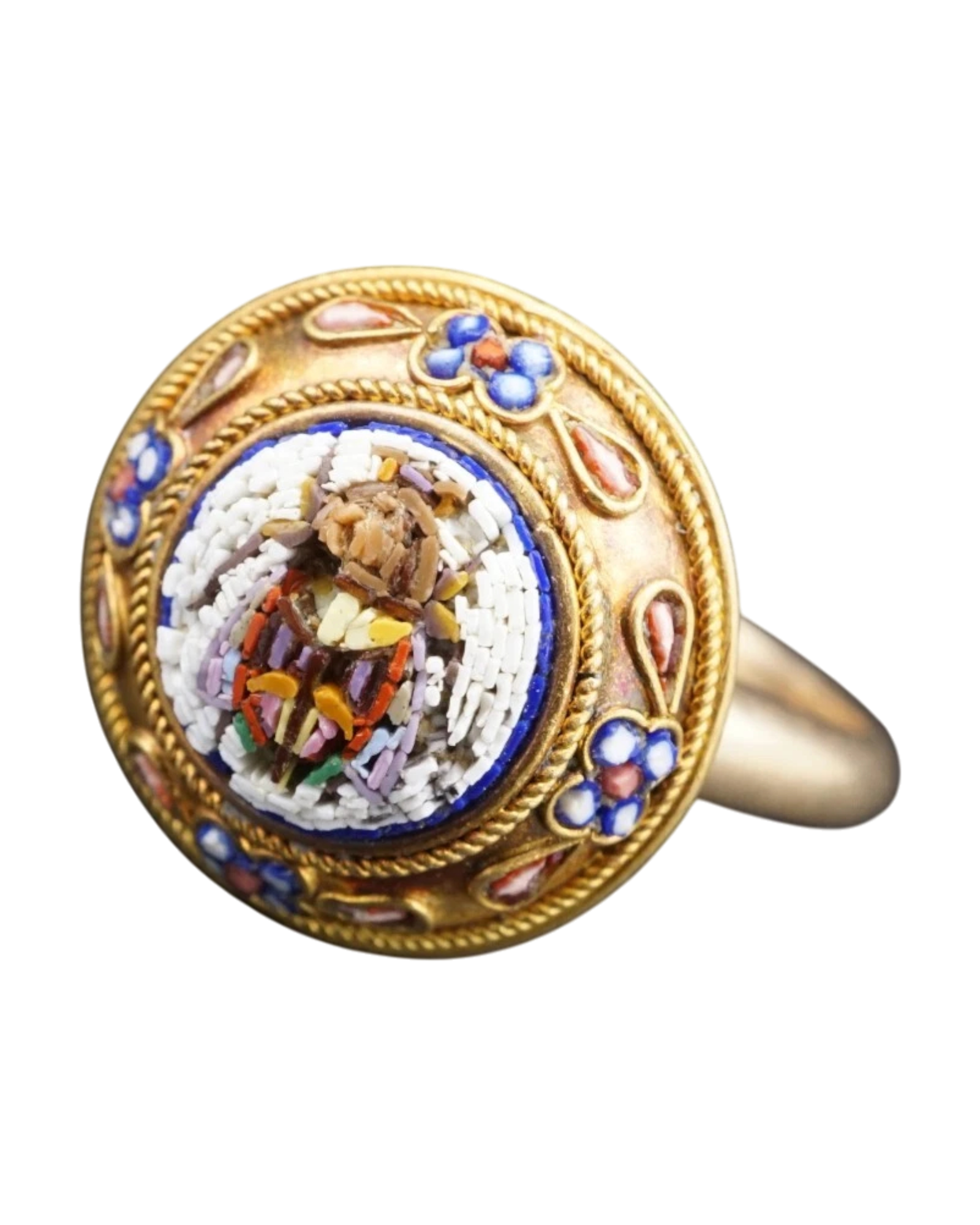 Micro-Mosaic Scarab Ring | Sz. 6.5 | 14k/18k Gold | c. 1860s-1890s