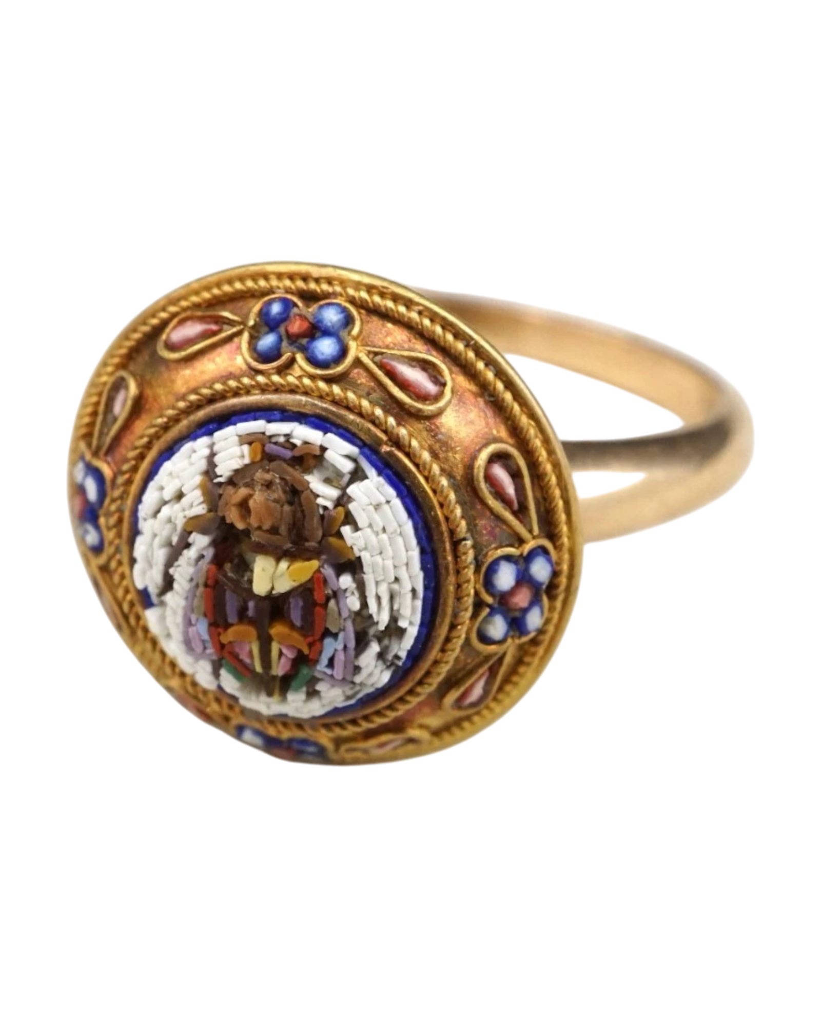 Micro-Mosaic Scarab Ring | Sz. 6.5 | 14k/18k Gold | c. 1860s-1890s