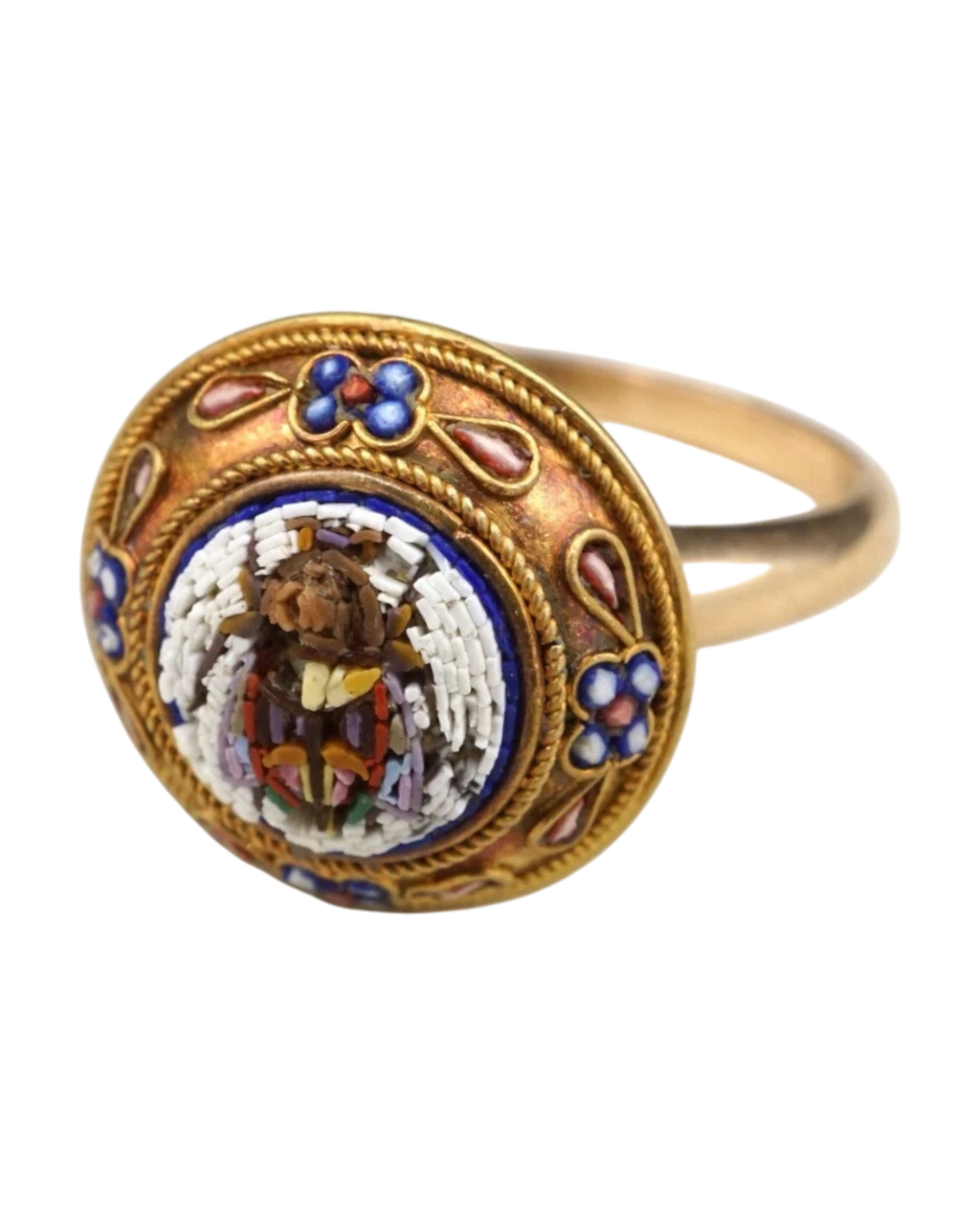 Micro-Mosaic Scarab Ring | Sz. 6.5 | 14k/18k Gold | c. 1860s-1890s