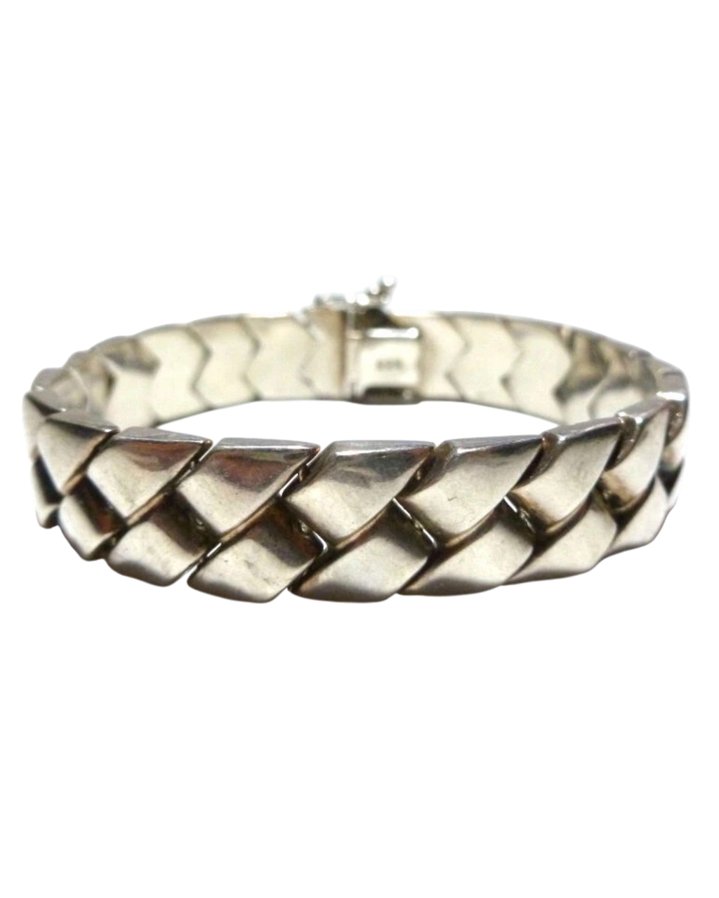 Vintage Sterling Silver Chevron Link Bracelet | 6 7/8” | 19.5g