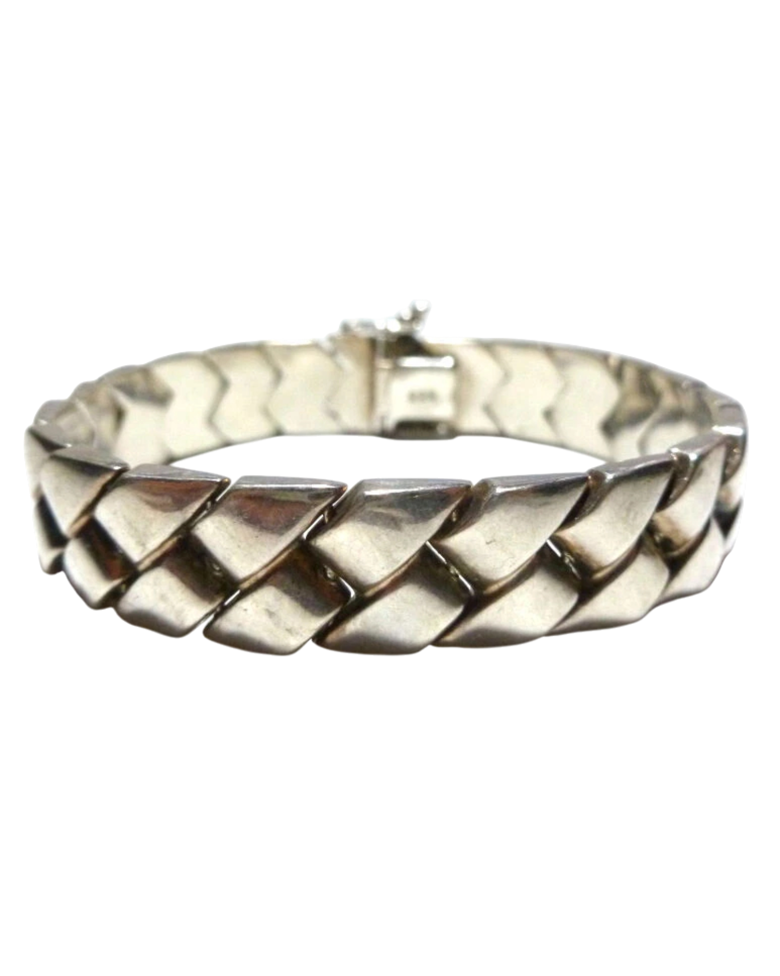 Vintage Sterling Silver Chevron Link Bracelet | 6 7/8” | 19.5g