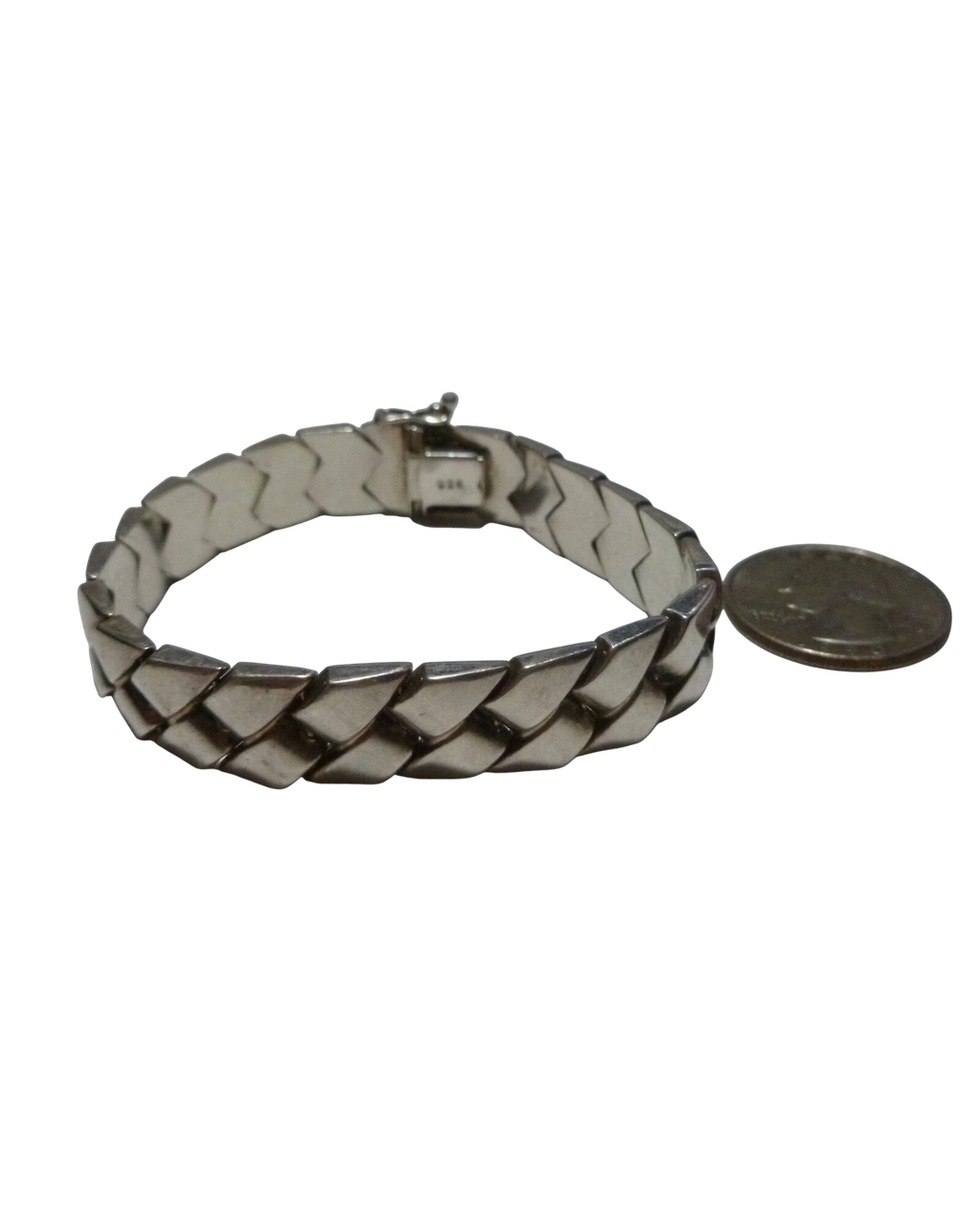 Vintage Sterling Silver Chevron Link Bracelet | 6 7/8” | 19.5g