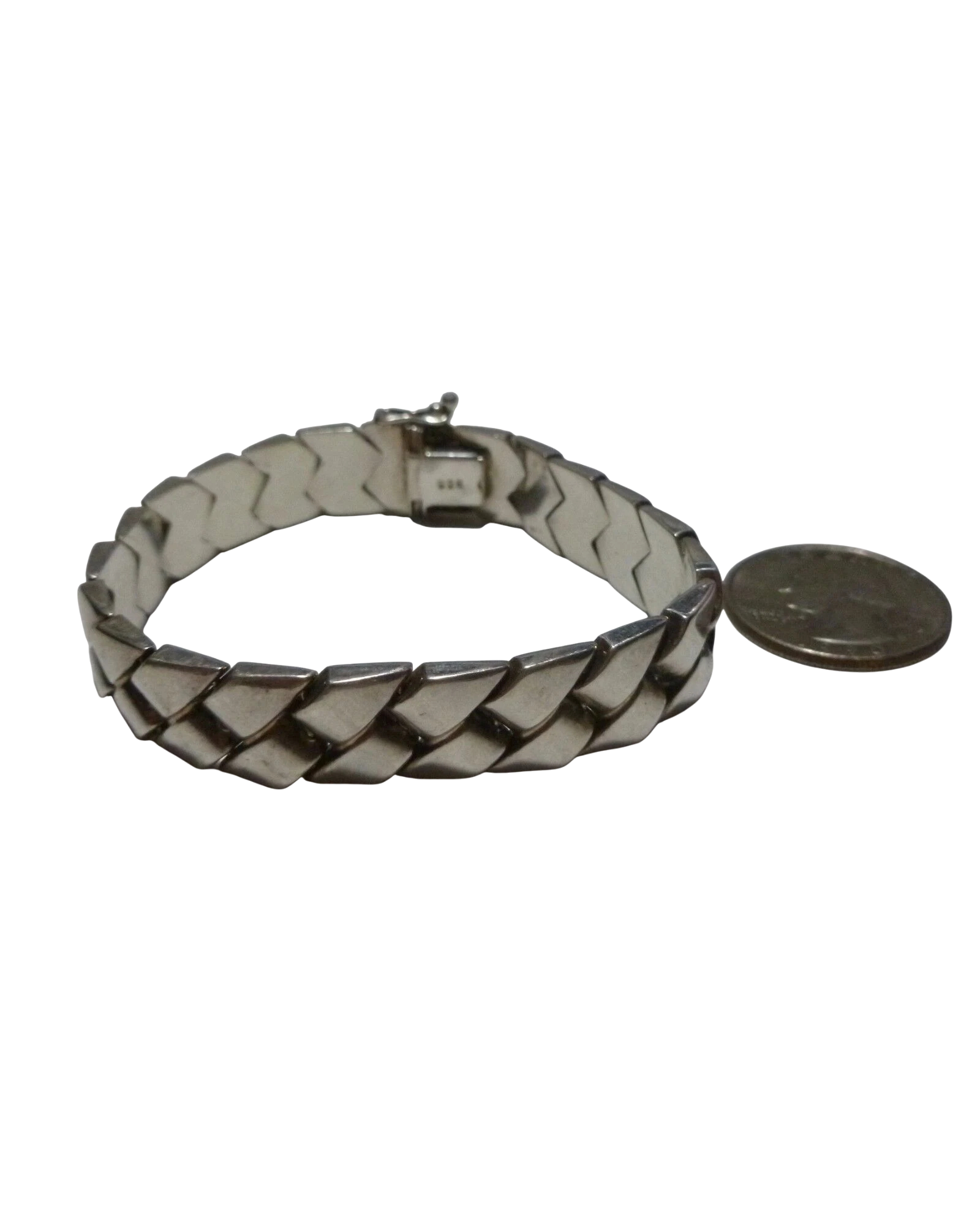Vintage Sterling Silver Chevron Link Bracelet | 6 7/8” | 19.5g
