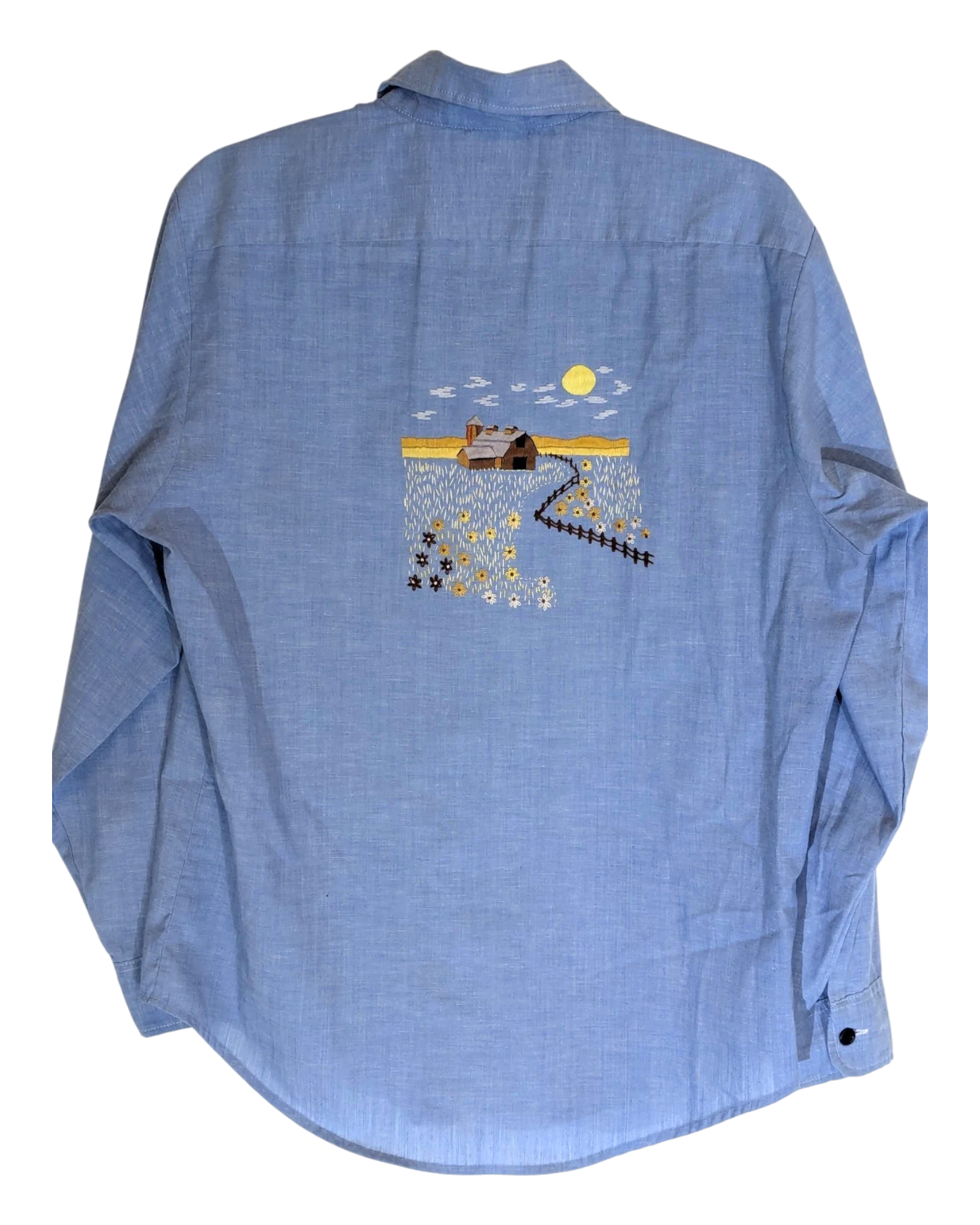 Embroidered Chambray Shirt | Men’s Sz. M | c. 1970s