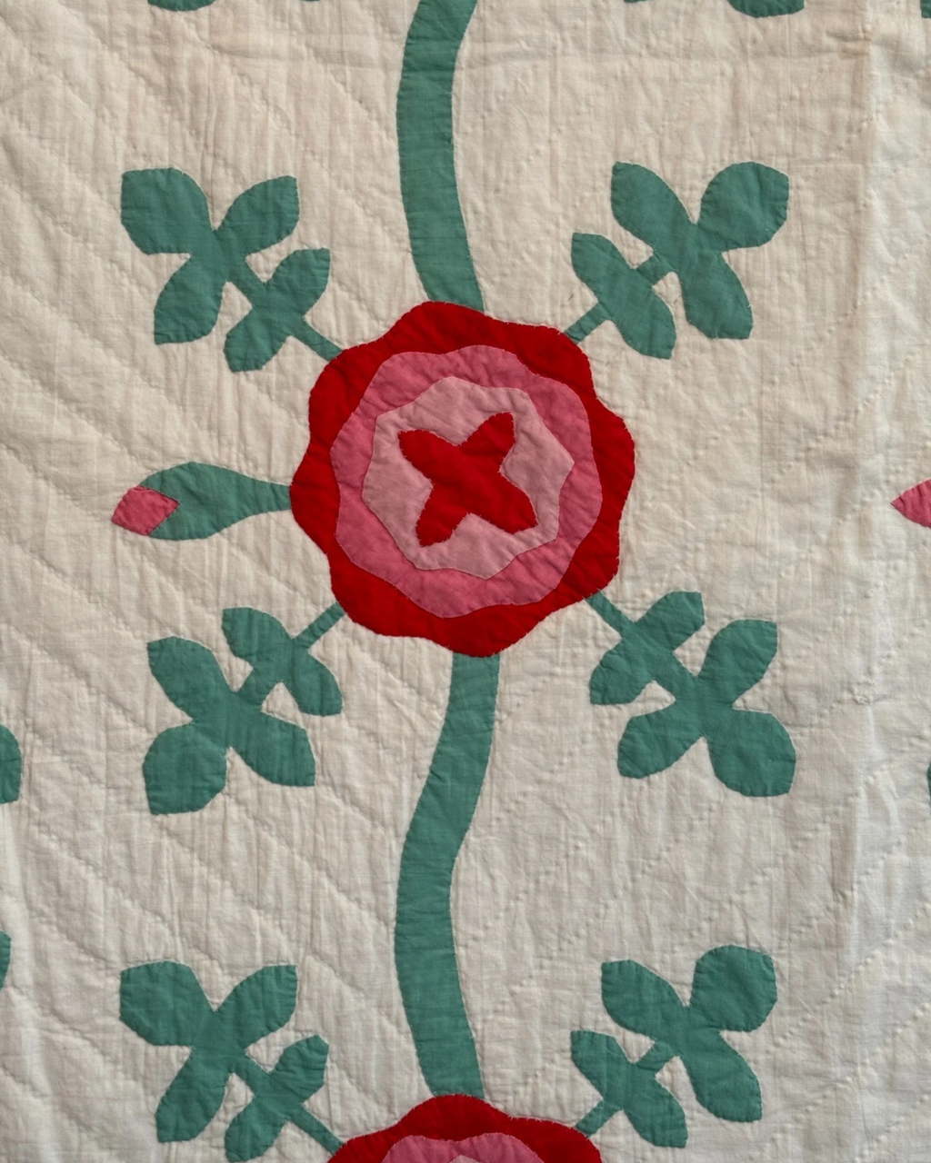 Rose of Sharon Appliqué Quilt | 77" x 93" | c. 1930s