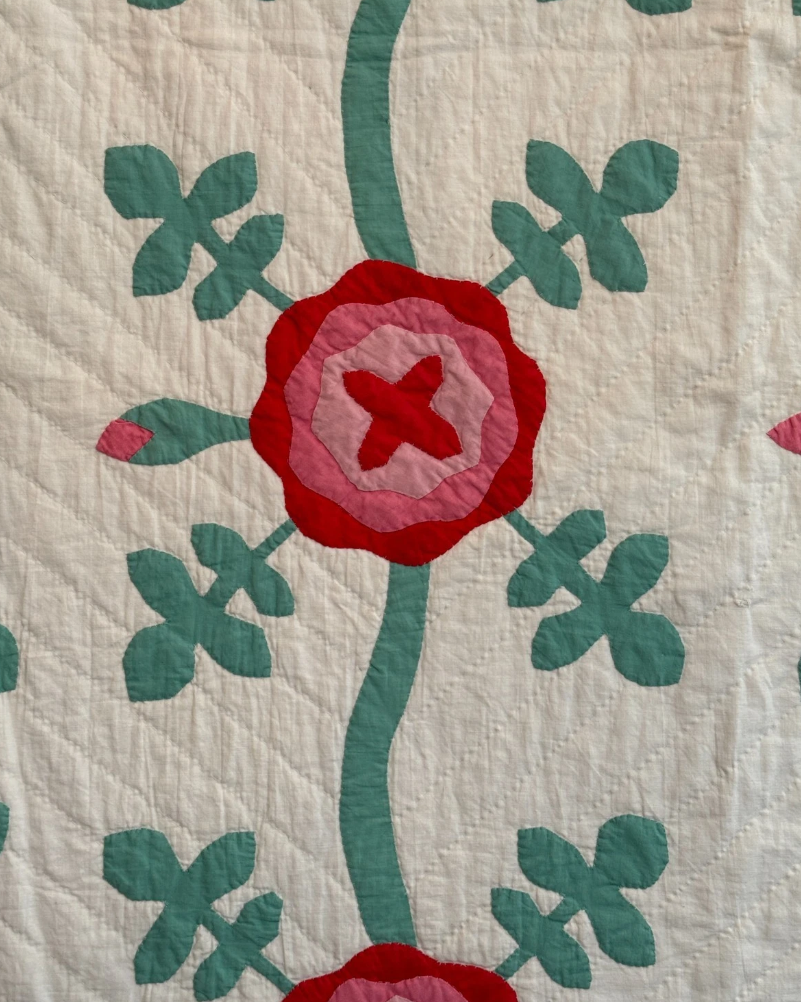 Rose of Sharon Appliqué Quilt | 77" x 93" | c. 1930s