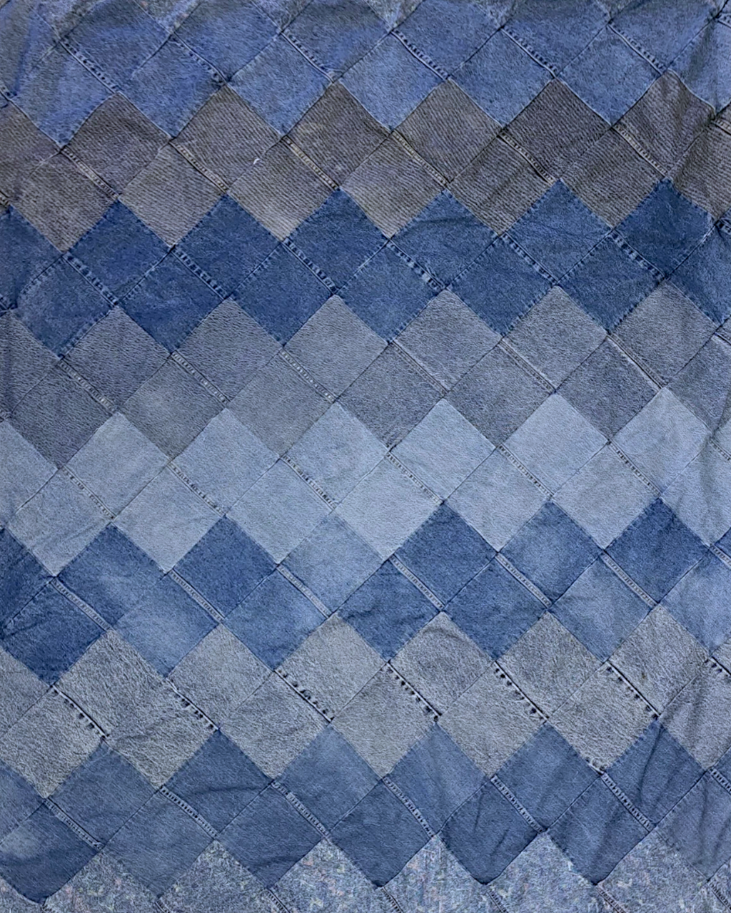 Patchwork Denim Quilt | 74" x 58" | Contemporary