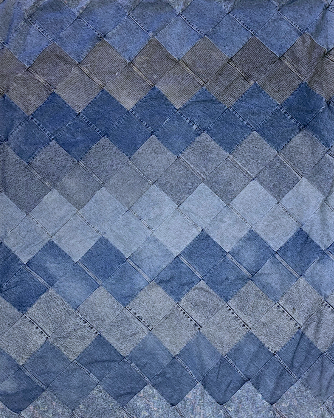 Patchwork Denim Quilt | 74" x 58" | Contemporary