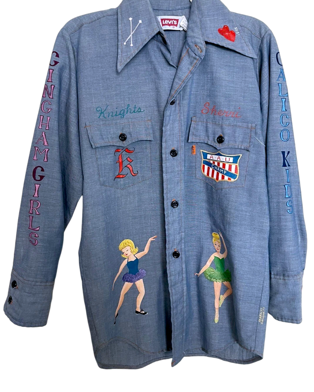 Hand-Painted Levi’s Baton Shirt | Sz. Kids 12 / Adult XS | c. 1970s