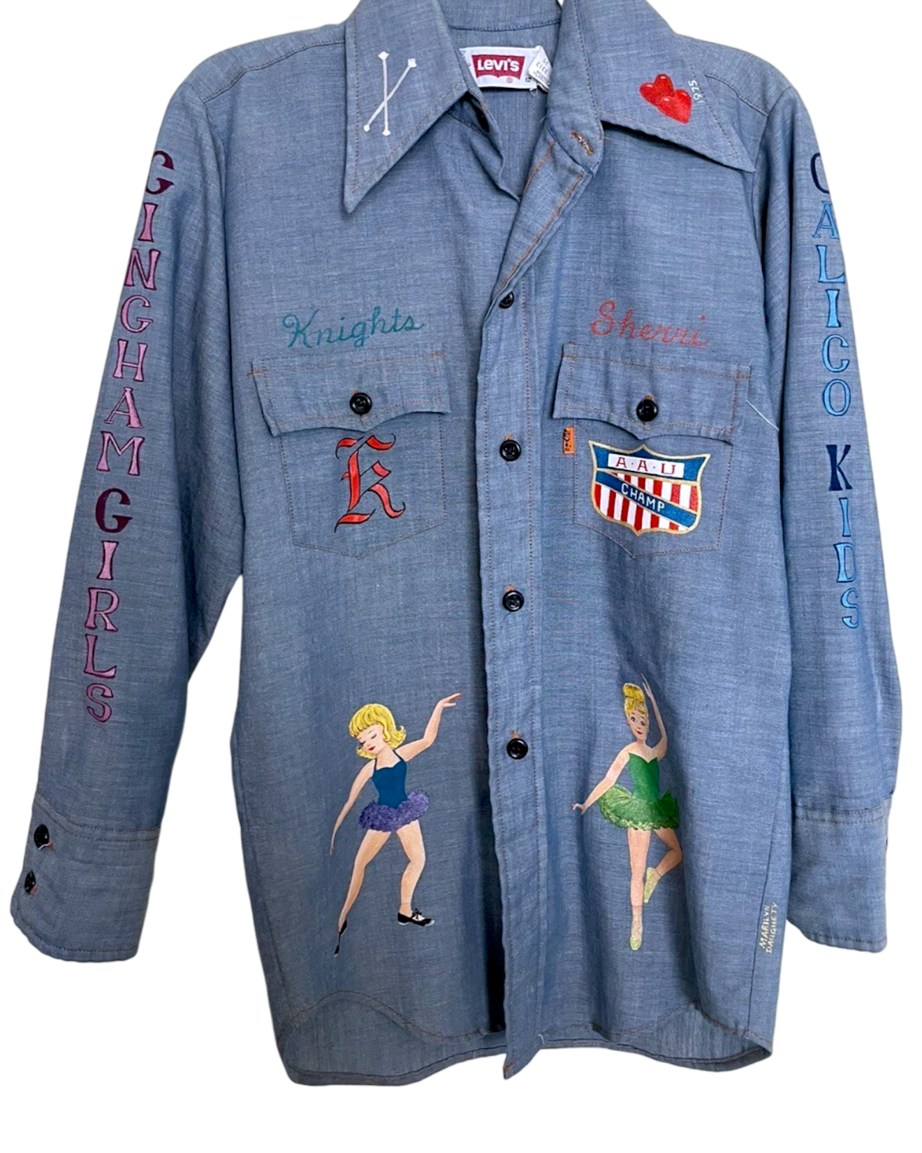 Hand-Painted Levi’s Baton Shirt | Sz. Kids 12 / Adult XS | c. 1970s