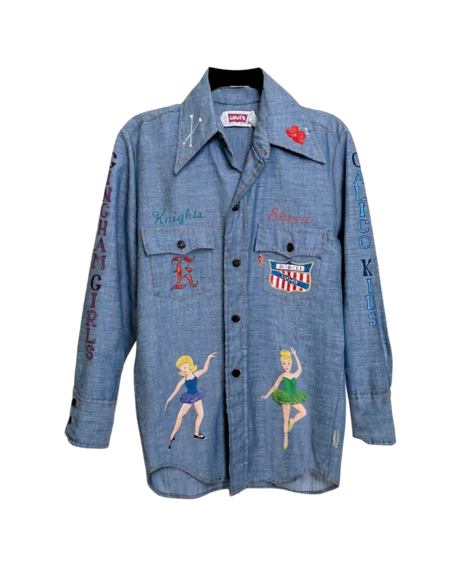 Hand-Painted Levi’s Baton Shirt | Sz. Kids 12 / Adult XS | c. 1970s