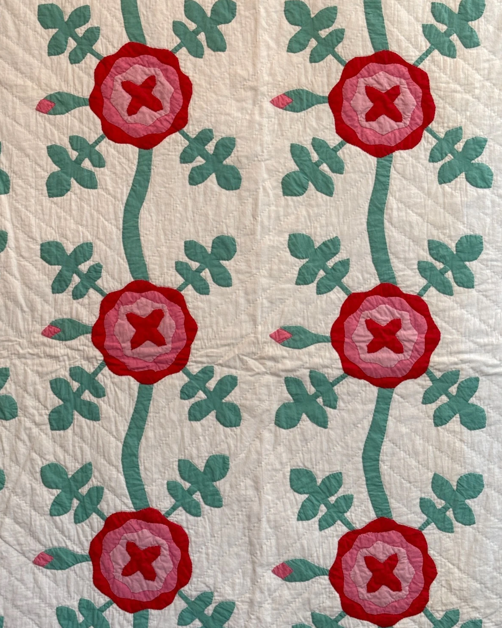 Rose of Sharon Appliqué Quilt | 77" x 93" | c. 1930s