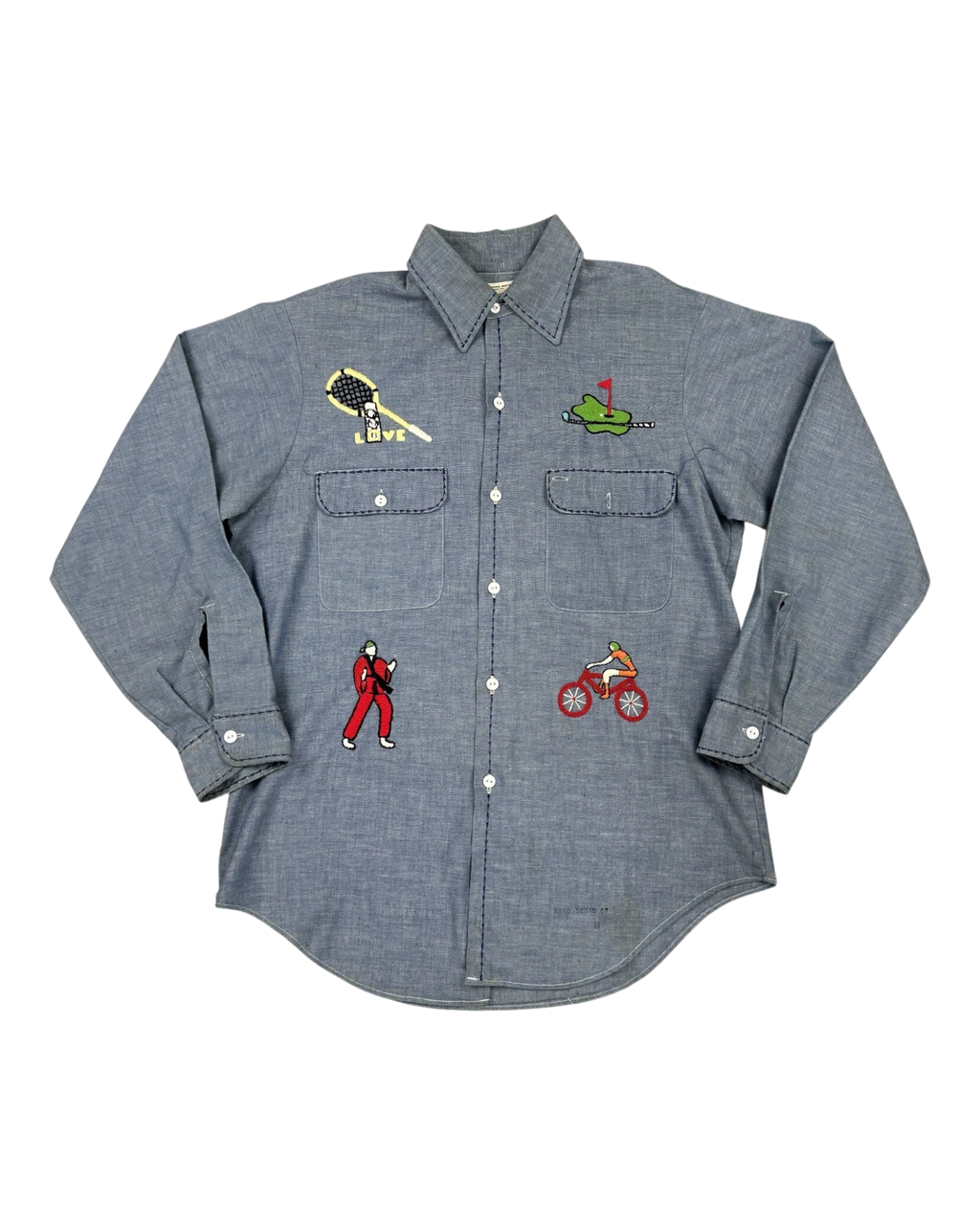 Chainstitch Sports Chambray Shirt | Adult Sz. M | c. 1960s–70s