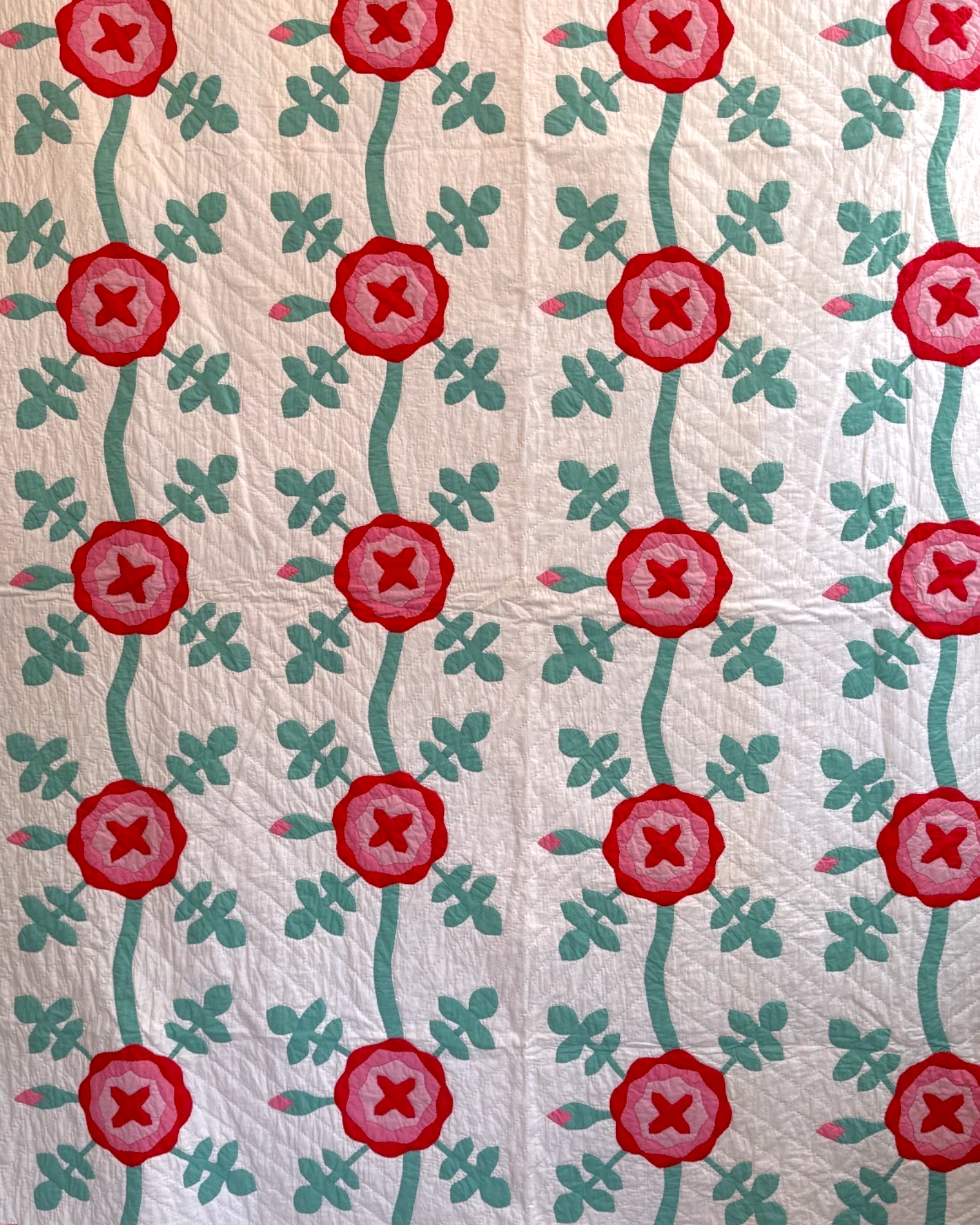 Rose of Sharon Appliqué Quilt | 77" x 93" | c. 1930s