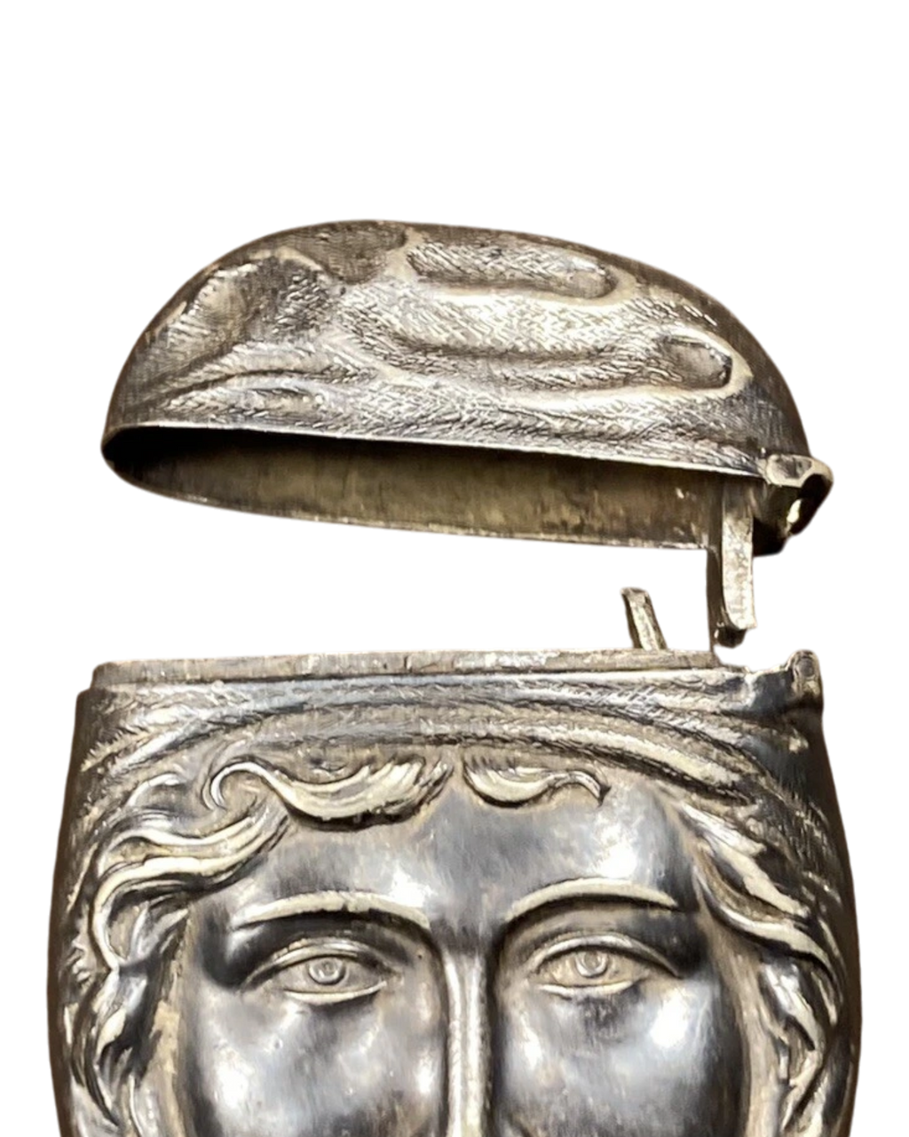 Sterling “Man with Mustache” Vesta Case | c. 1890-1910