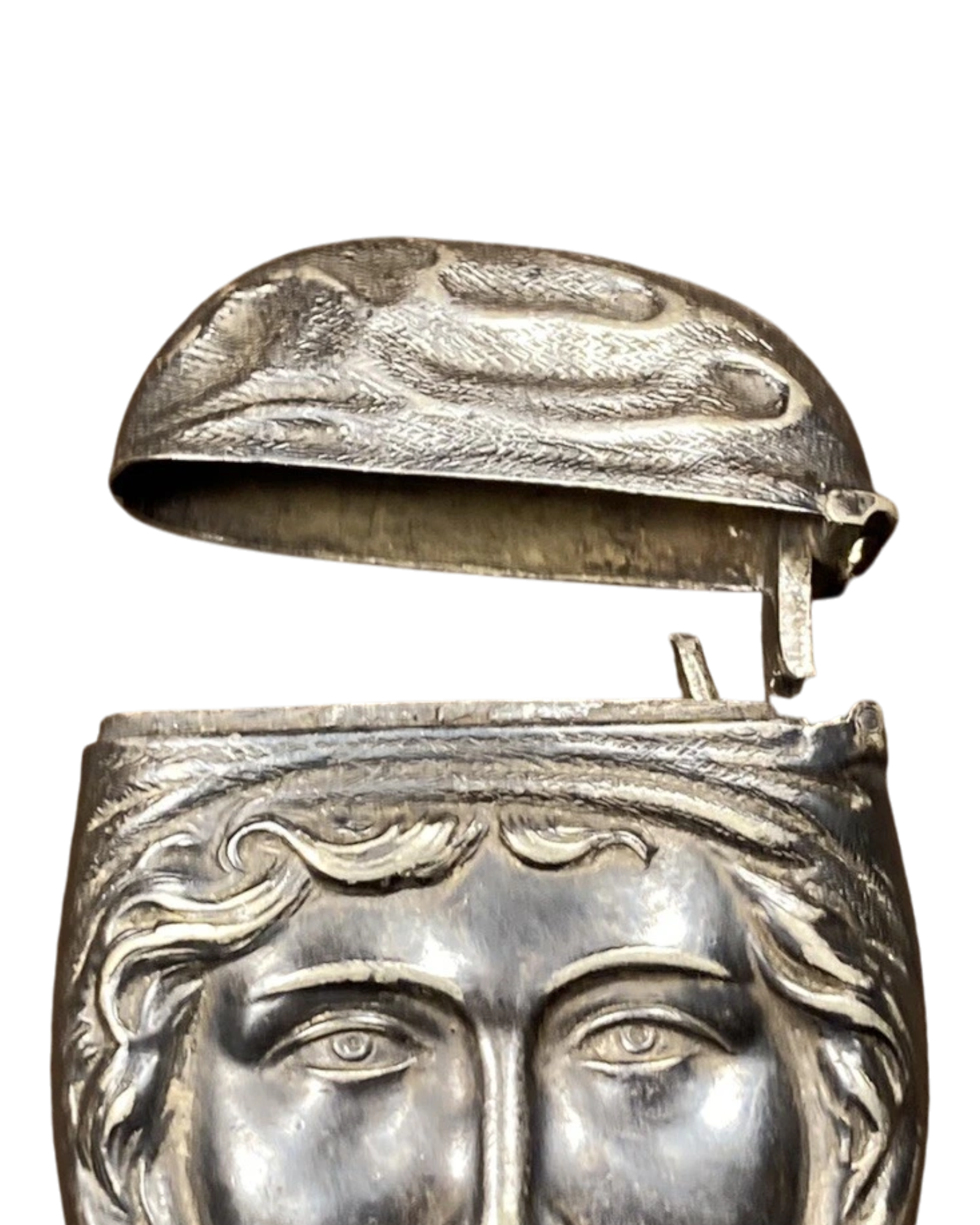 Sterling “Man with Mustache” Vesta Case | c. 1890-1910