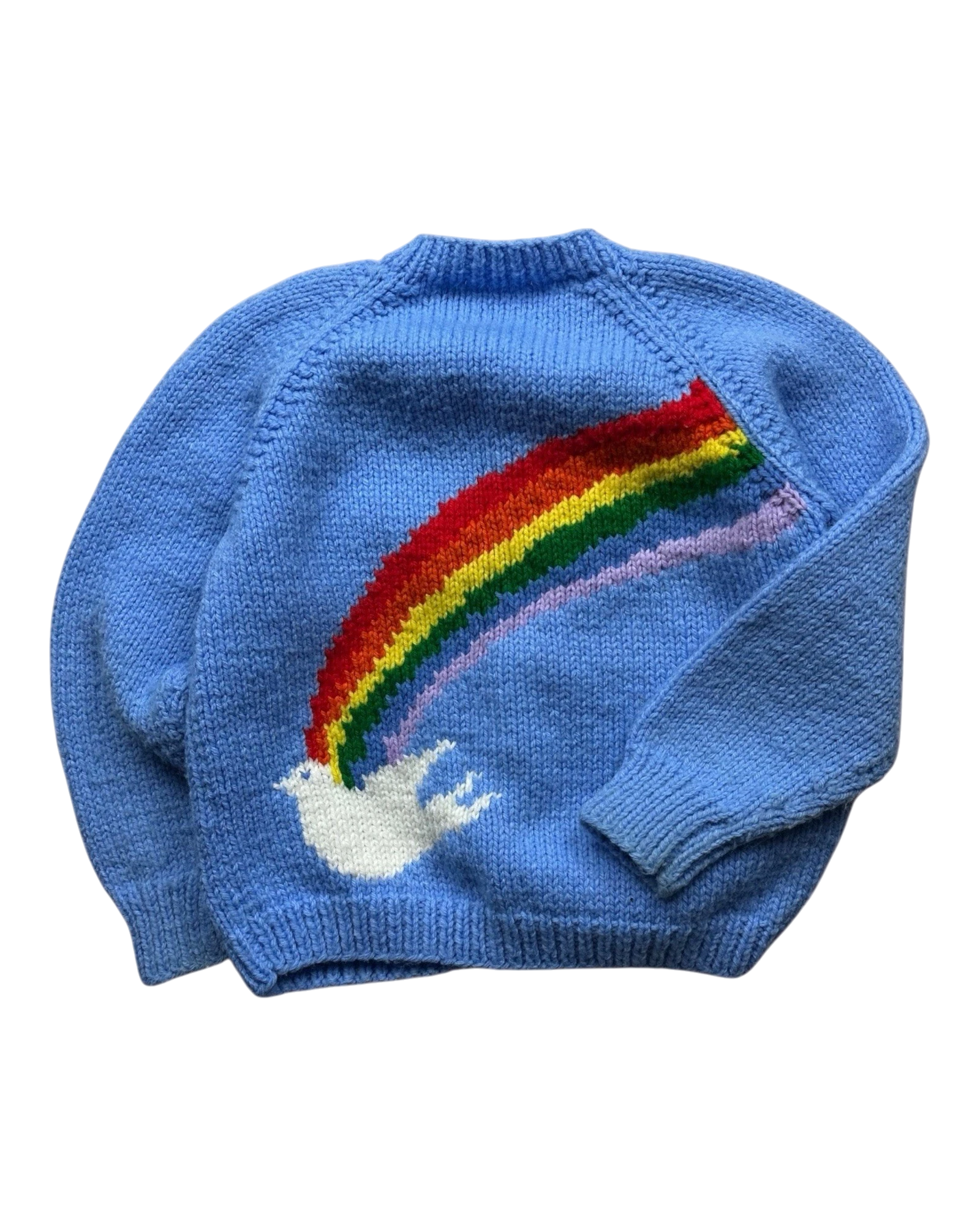 Rainbow Dove Knit Cardigan | Infant Sz. 3M | c. 1970s
