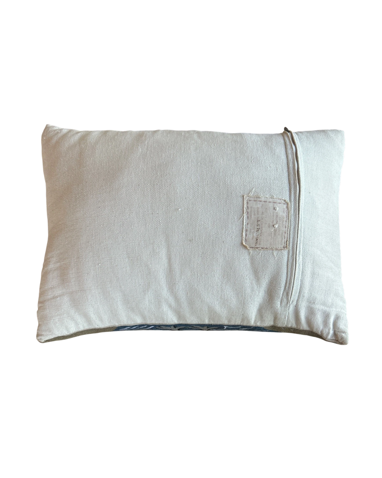 Asian Crane Embroidered Wool Pillow | 18" x 13" | c. 1970s