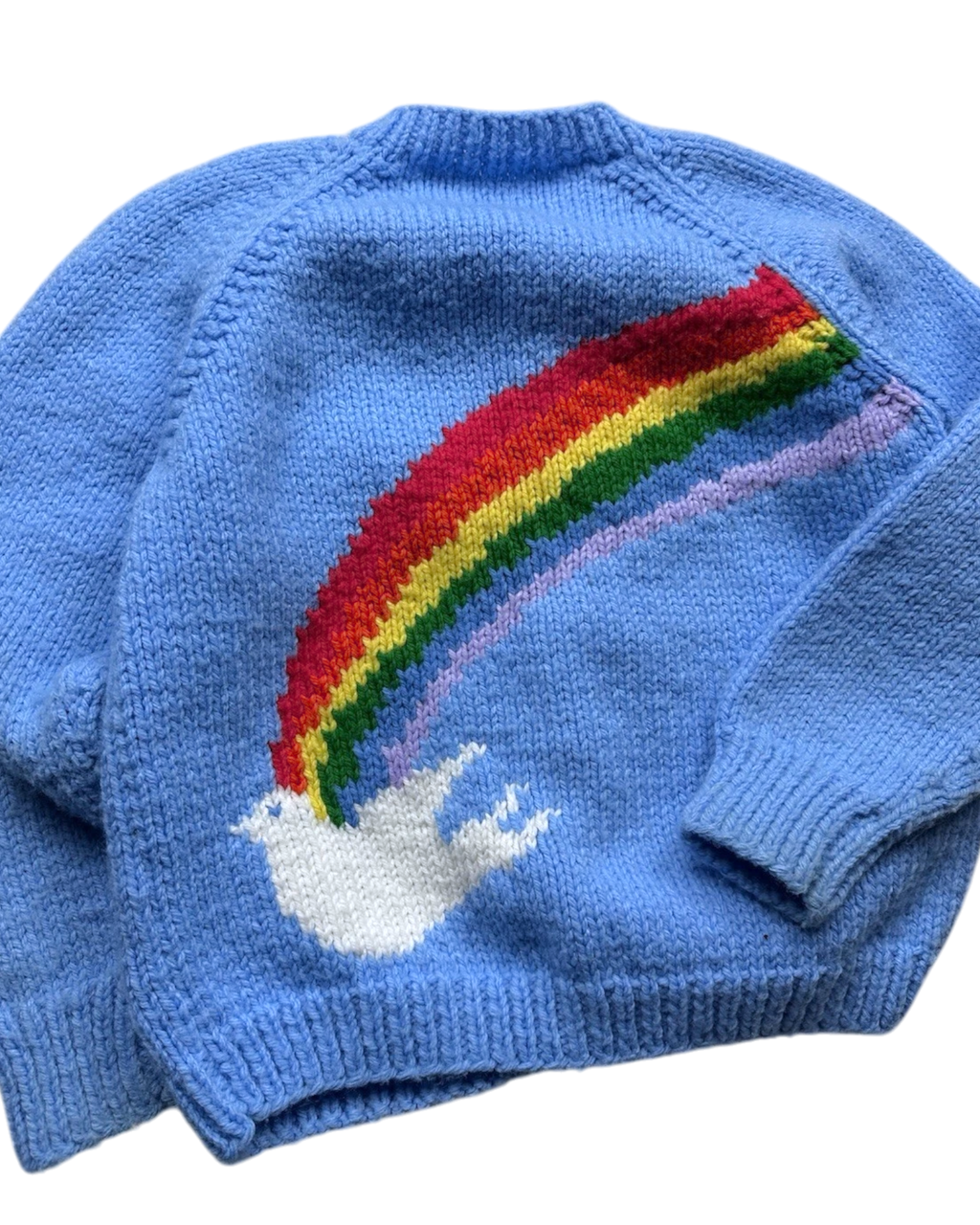 Rainbow Dove Knit Cardigan | Infant Sz. 3M | c. 1970s