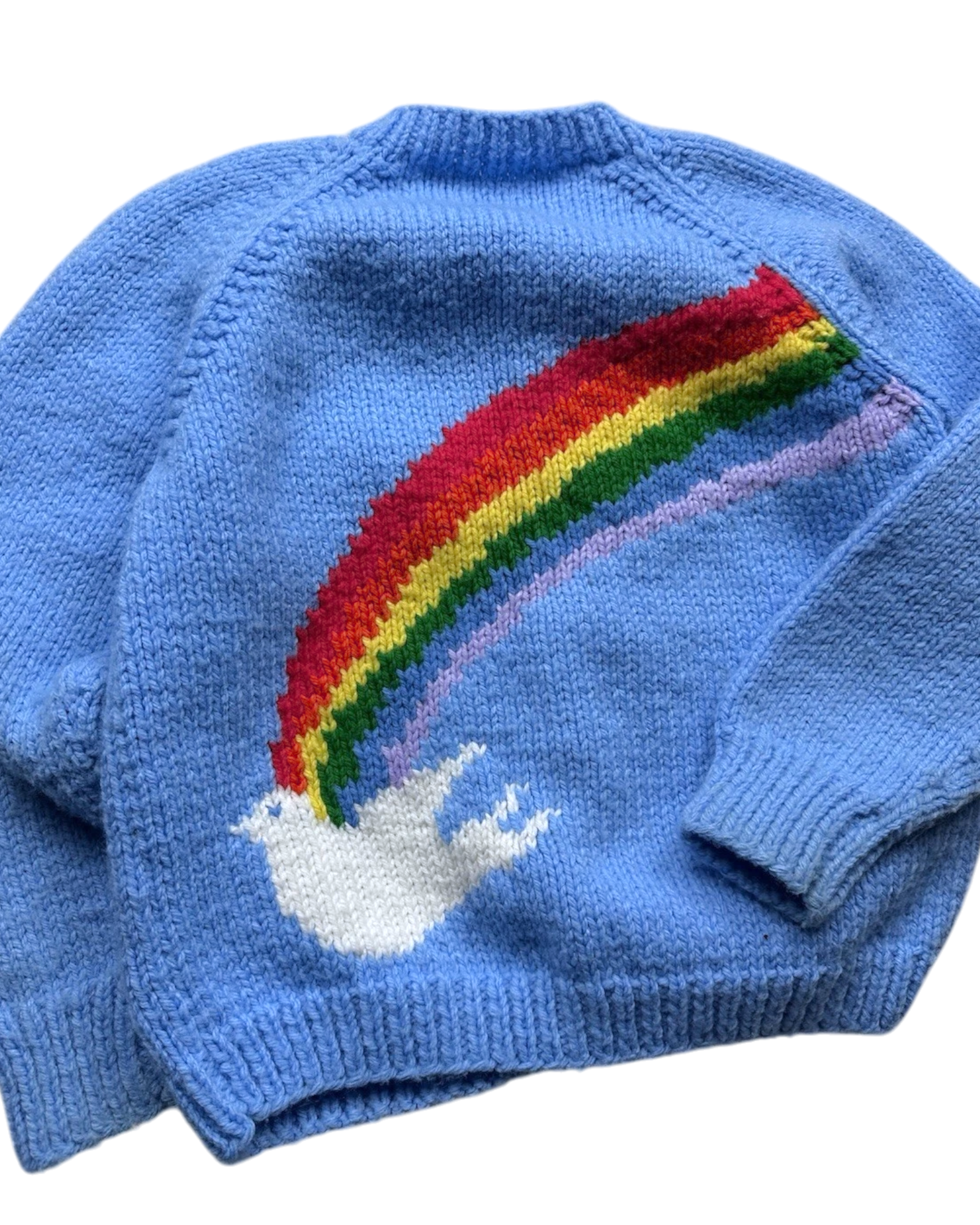 Rainbow Dove Knit Cardigan | Infant Sz. 3M | c. 1970s