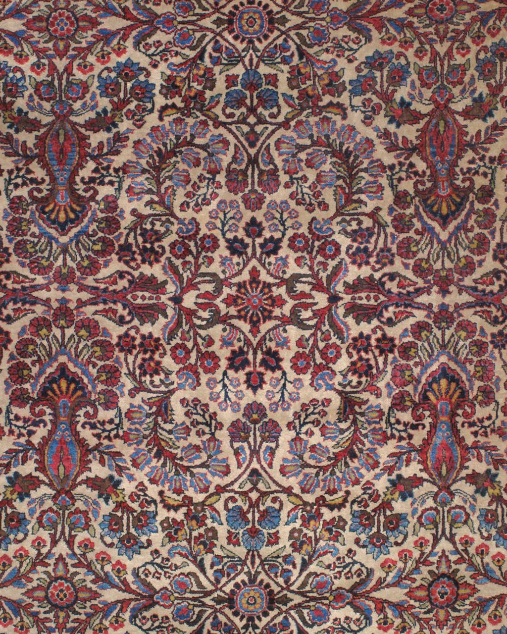 Antique Sarouk Floral Rug | 9'0" x 11'10" | c. 1910s