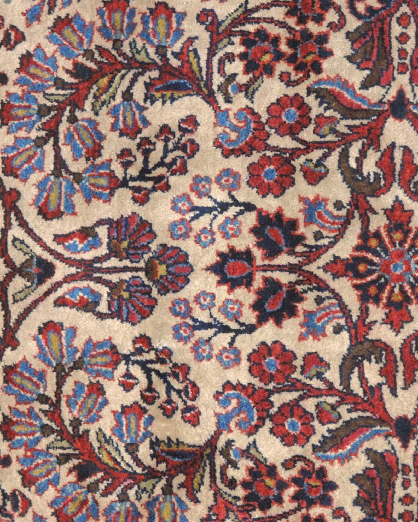 Antique Sarouk Floral Rug | 9'0" x 11'10" | c. 1910s