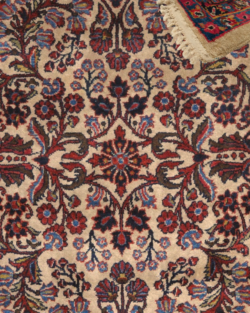 Antique Sarouk Floral Rug | 9'0" x 11'10" | c. 1910s