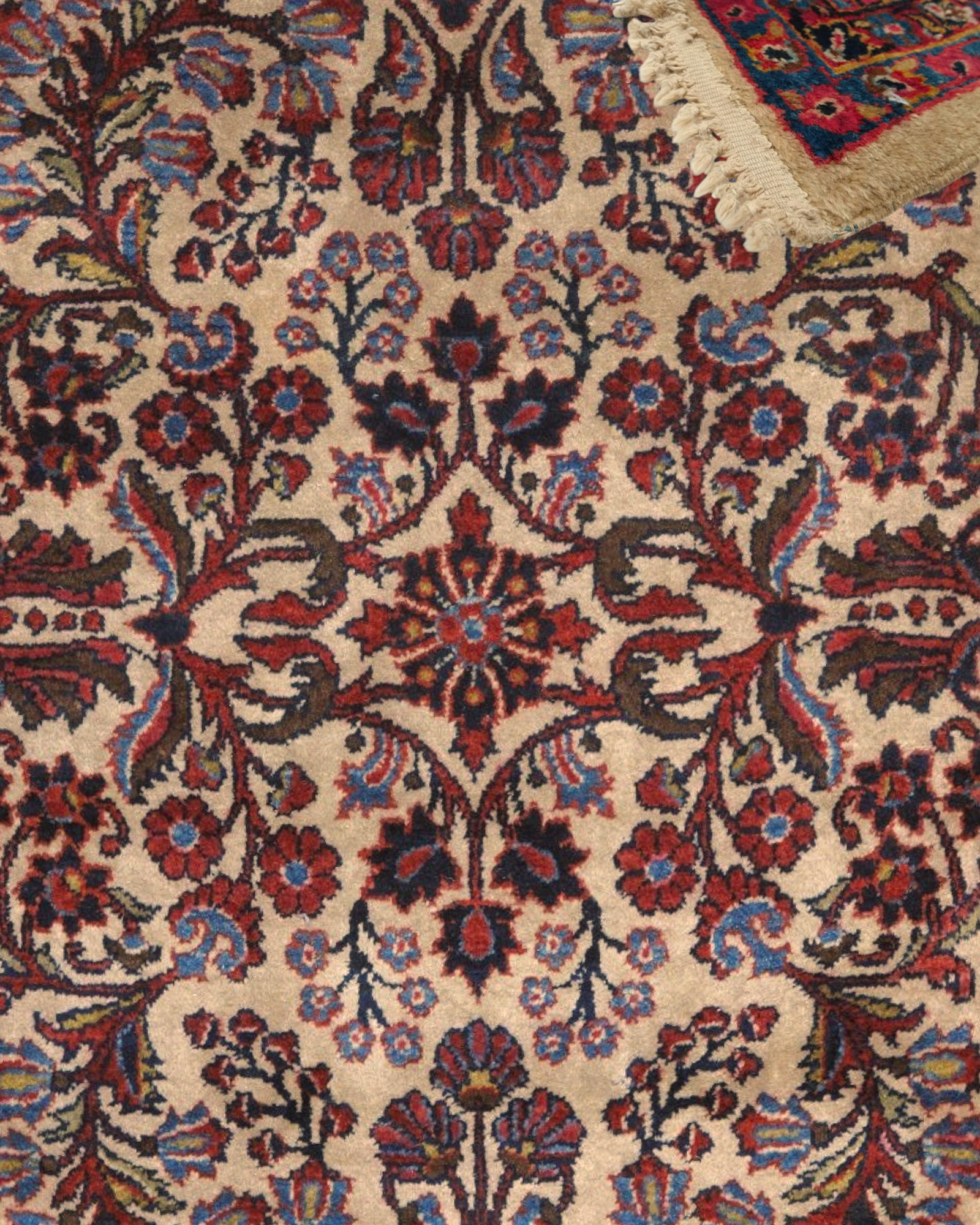 Antique Sarouk Floral Rug | 9'0" x 11'10" | c. 1910s