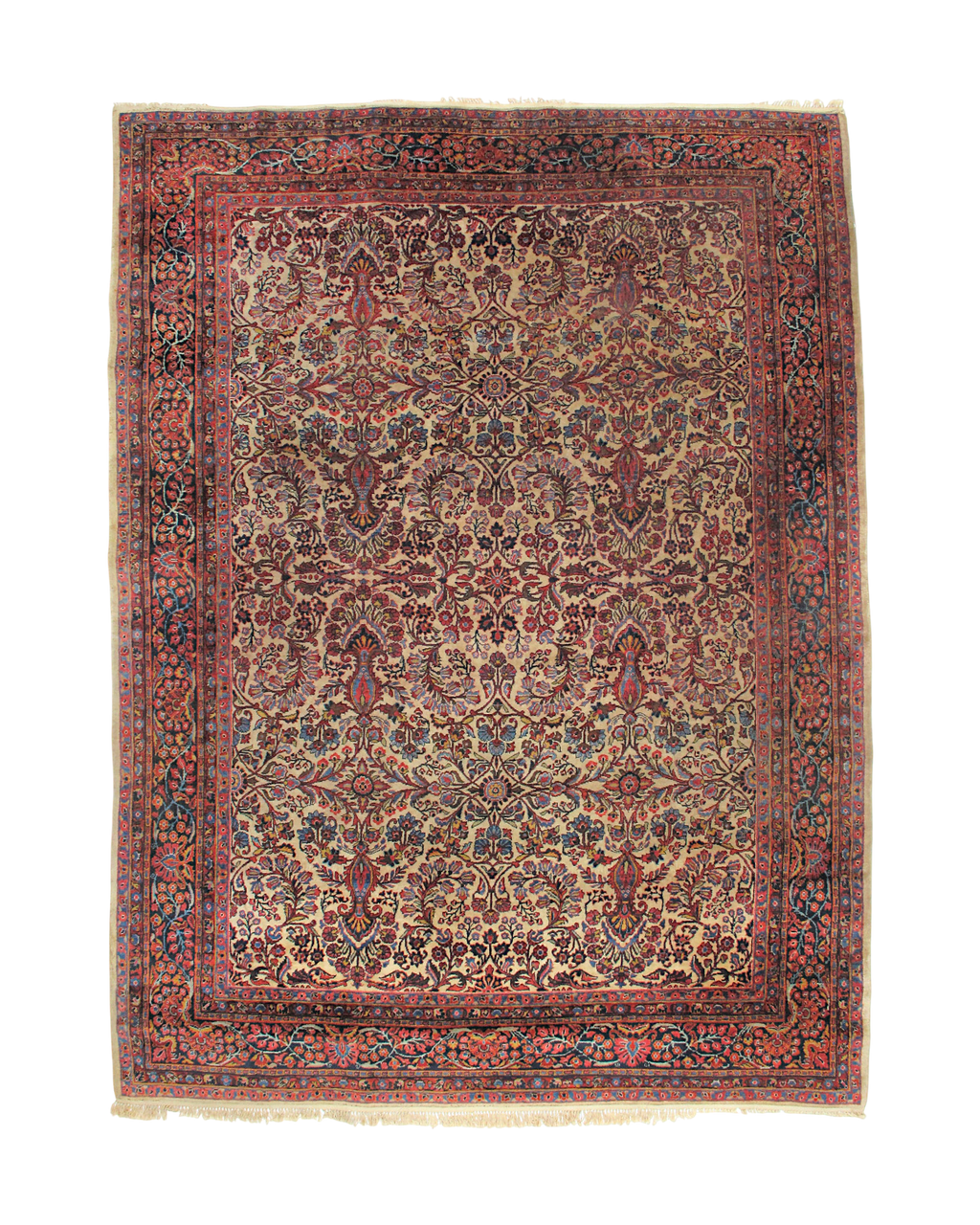 Antique Sarouk Floral Rug | 9'0" x 11'10" | c. 1910s